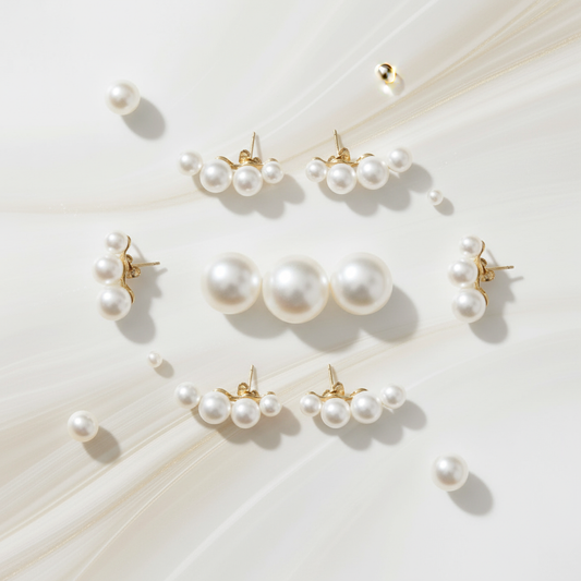 Banner Brincos em aço 3pérolas