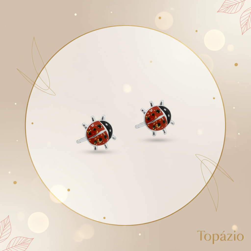 Banner Brincos Joaninha Infantil Topázio