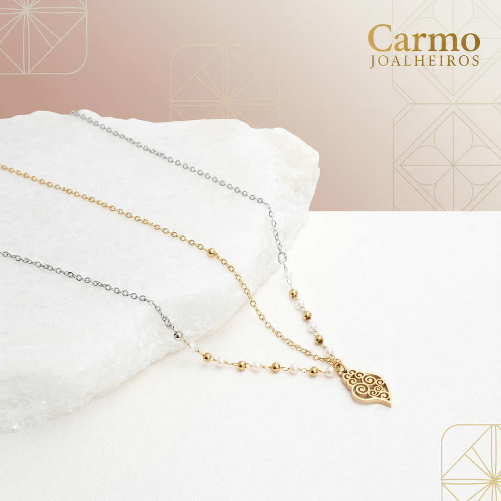 Banner Colar Coração de Viana Aço Inoxidável