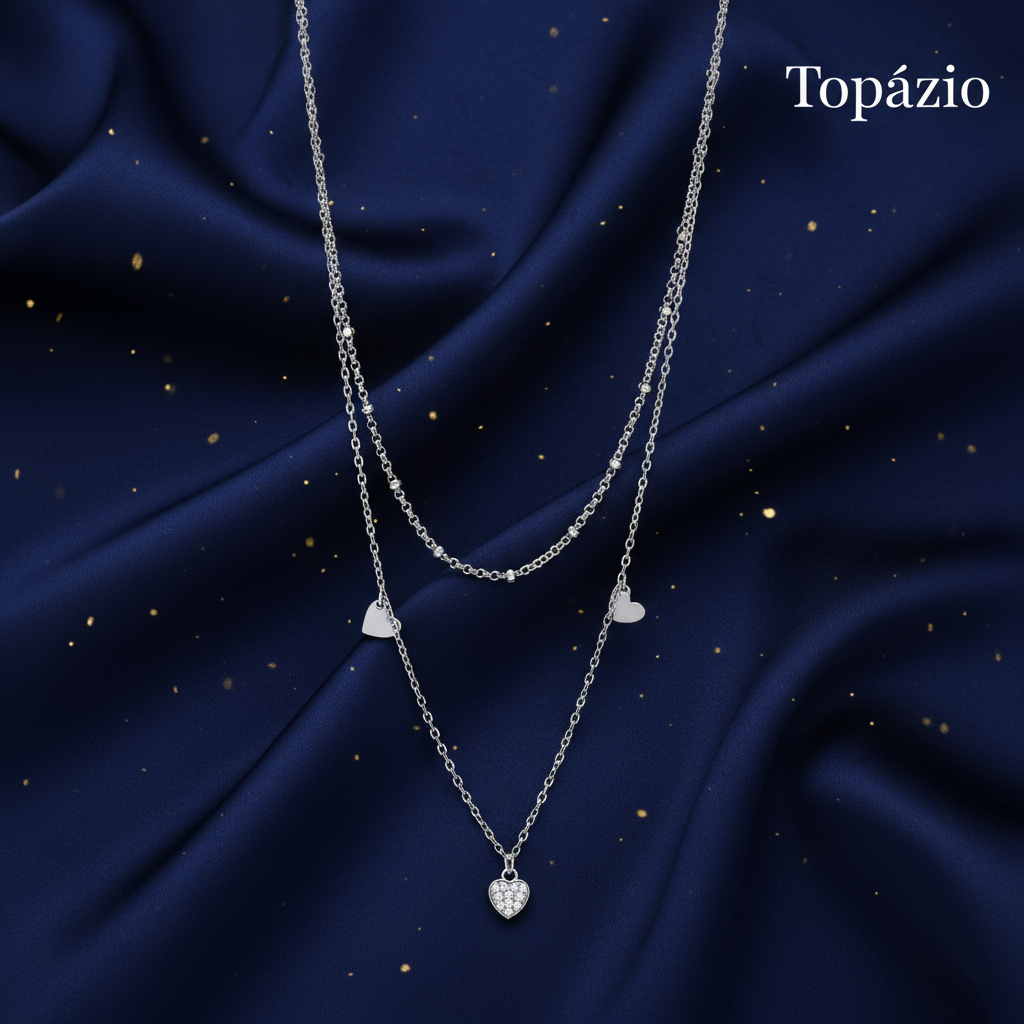 Banner Colar Duplo Corações - Topázio