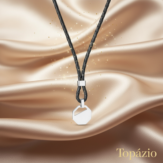 Banner Colar Masculino Octogonal Topázio