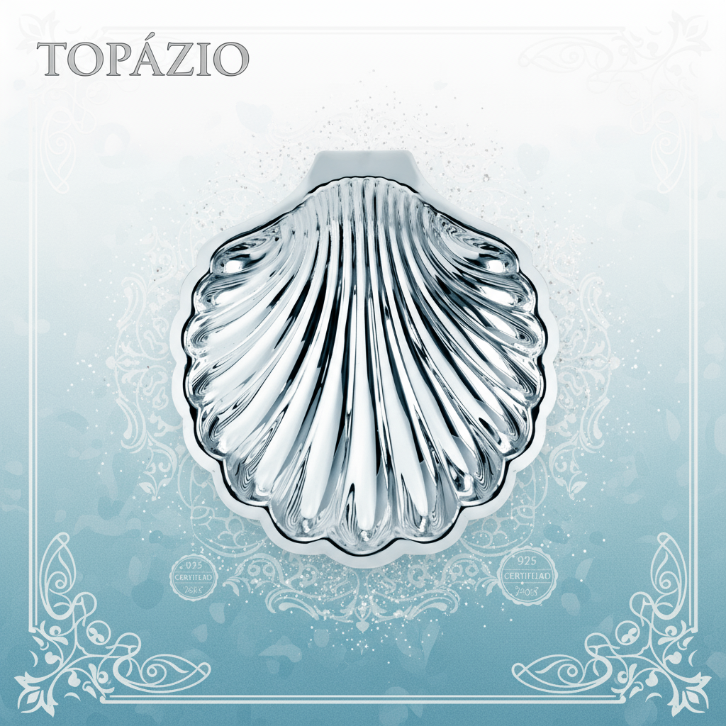 Banner Concha Batismo Prata 925 Polida