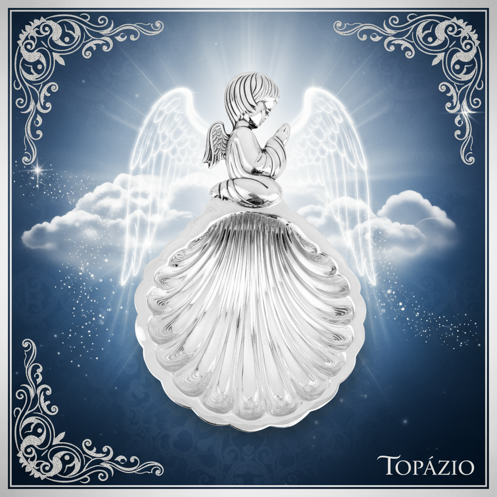 Banner Concha Batismo Prata Anjinho