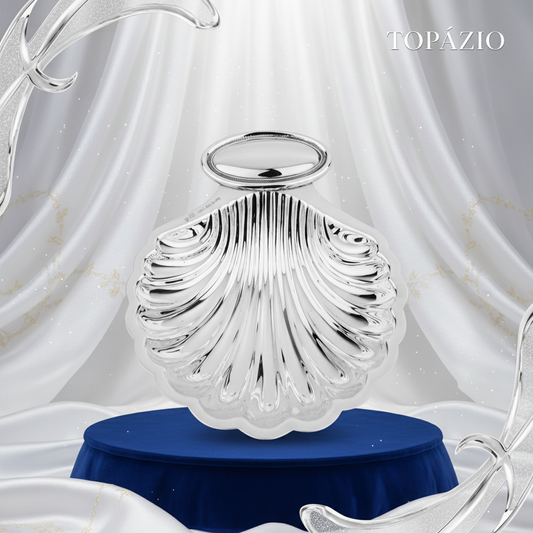 Banner Concha Batismo Prata Clássica Polida