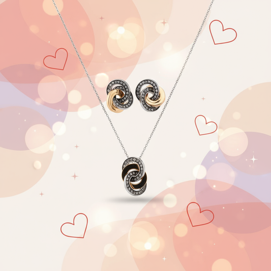 Banner Conjunto de 2 jóias em aço - Nó com imagem real