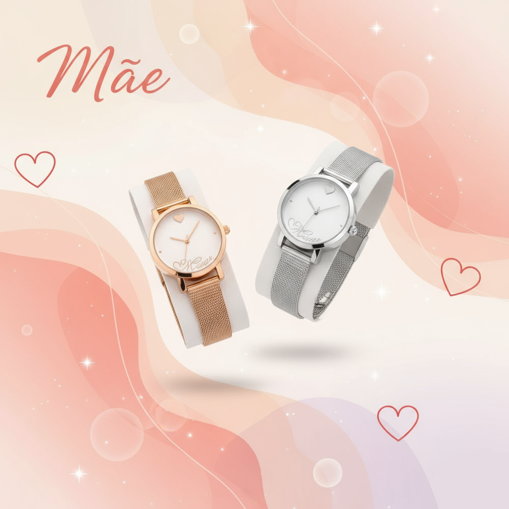 Banner Conjunto de jóias em aço - Gosto Muito de Ti - Mãe 2