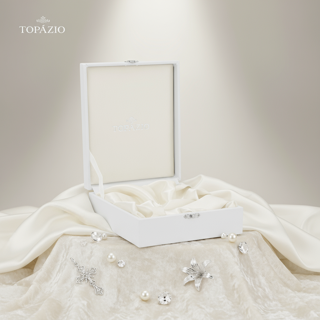 Banner Estojo para Concha Batismal Forro de Cetim