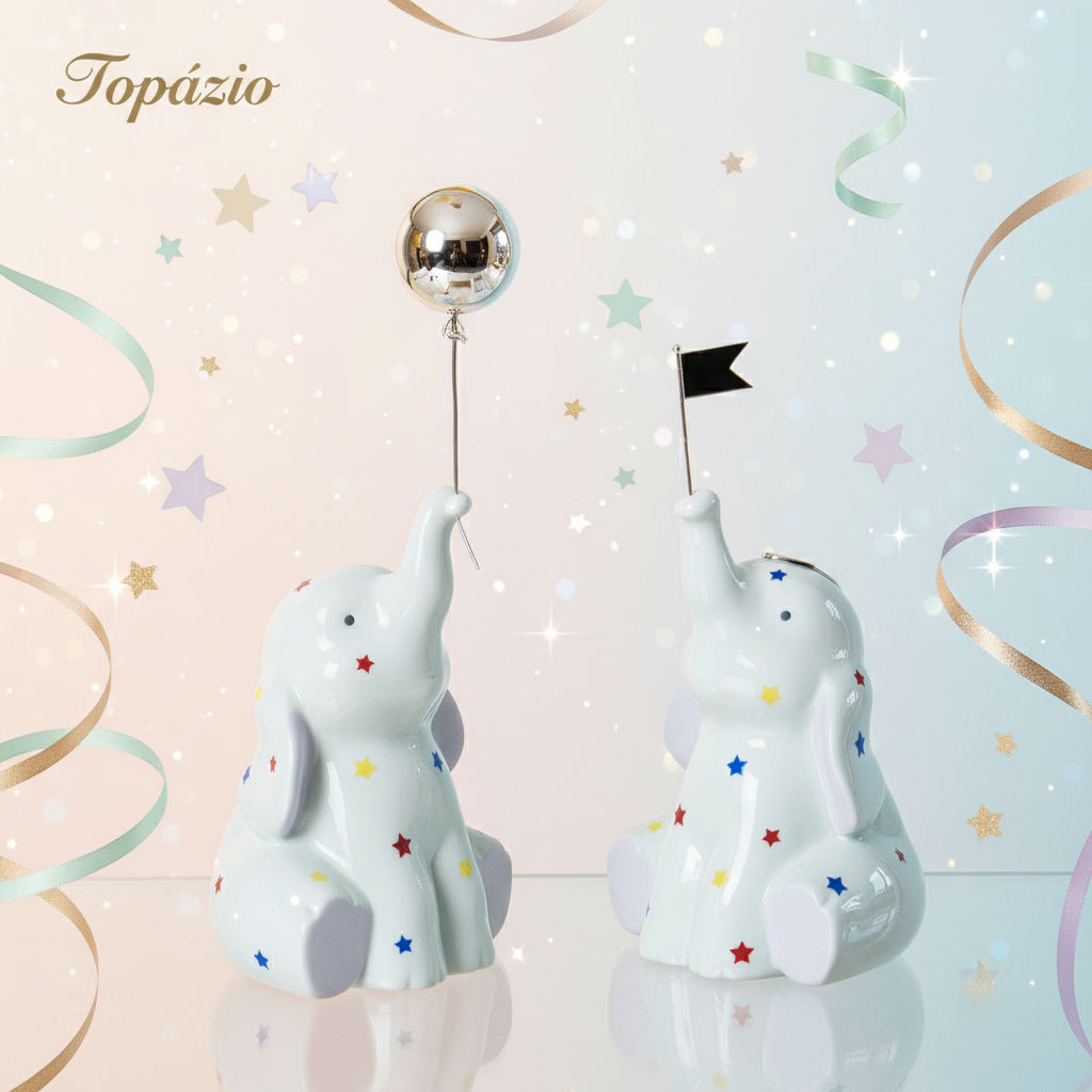 Banner Mealheiro Circo Elefante Decorativo Bebé - Topázio