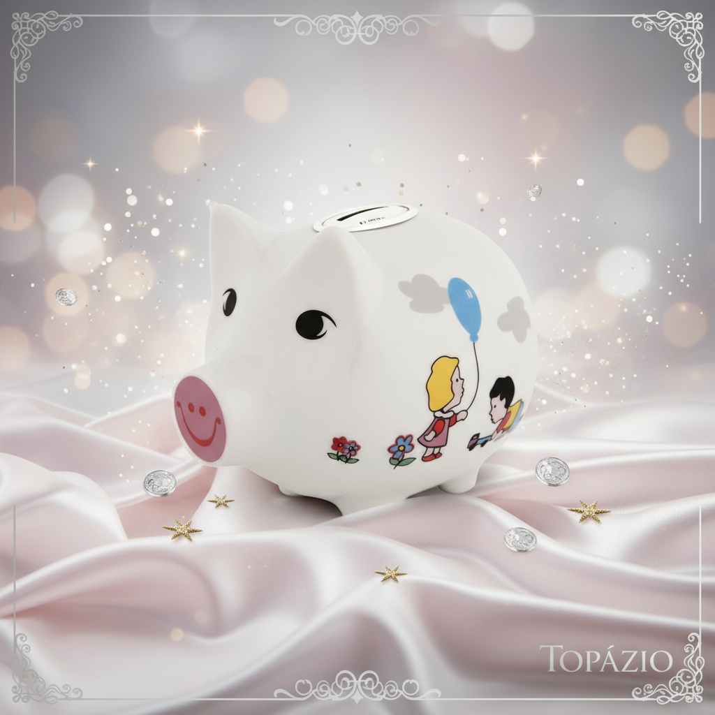 Banner Mealheiro Porquinho Infantil Cerâmica