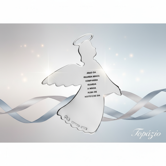 Banner Medalha Anjo da Guarda Prata Gravada - Topázio