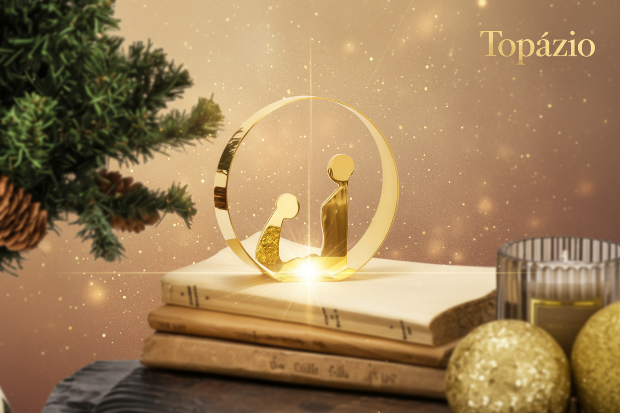 Banner Presépio Decorativo Dourado Elegante - Topázio