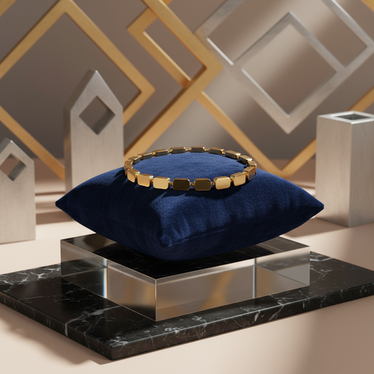 Banner Pulseira em aço quadrados