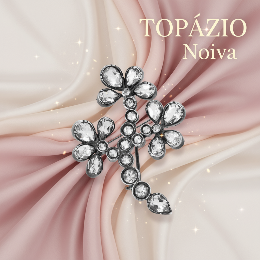 Banner Topázio 1874 alfinete flor para noiva em cristais - Noiva - Topázio