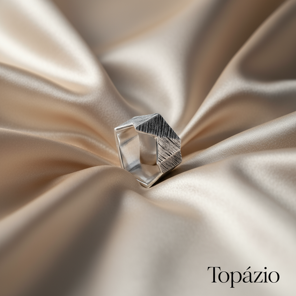 Banner Topázio - Anel Geométrico Masculino