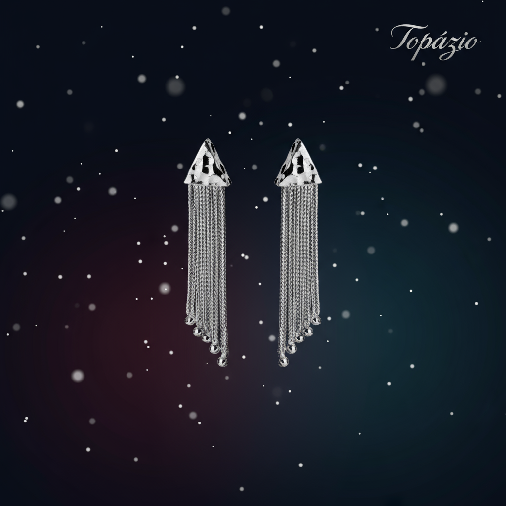 Banner Topázio - Brincos Curtos Femininos Polidos em Prata