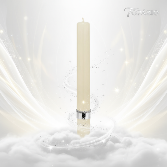 Banner Vela Batismo Personalizada Aplique Prateado