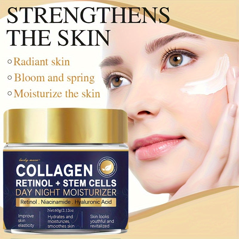 Creme de colágeno e retinol LUCKY MUSN de 60g para hidratar e revitalizar a pele, promovendo elasticidade e brilho