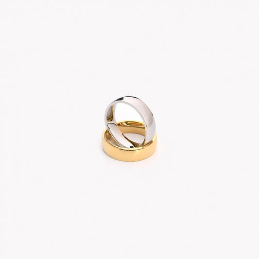 Aliança grossa aço 6mm - Compromisso/Casamento