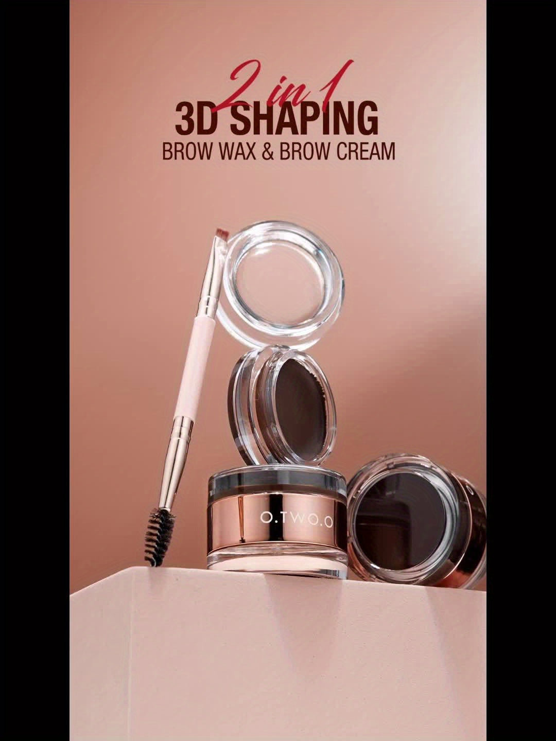 Kit dual action sobrancelhas waterproof com cera e creme para sobrancelhas 3D em embalagem elegante