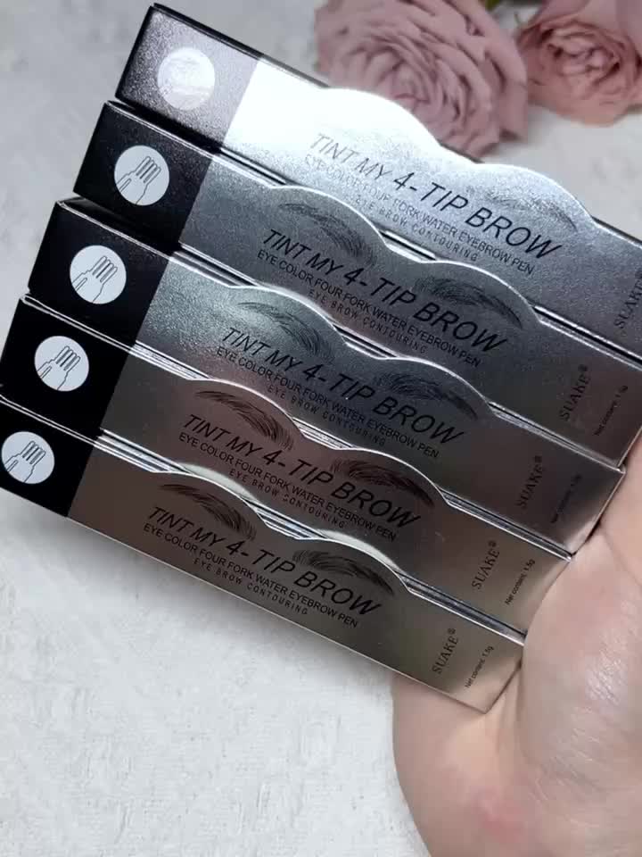 Caixas de canetas de sobrancelha à prova d'água, incluindo lápis de sobrancelha microblading em 5 cores