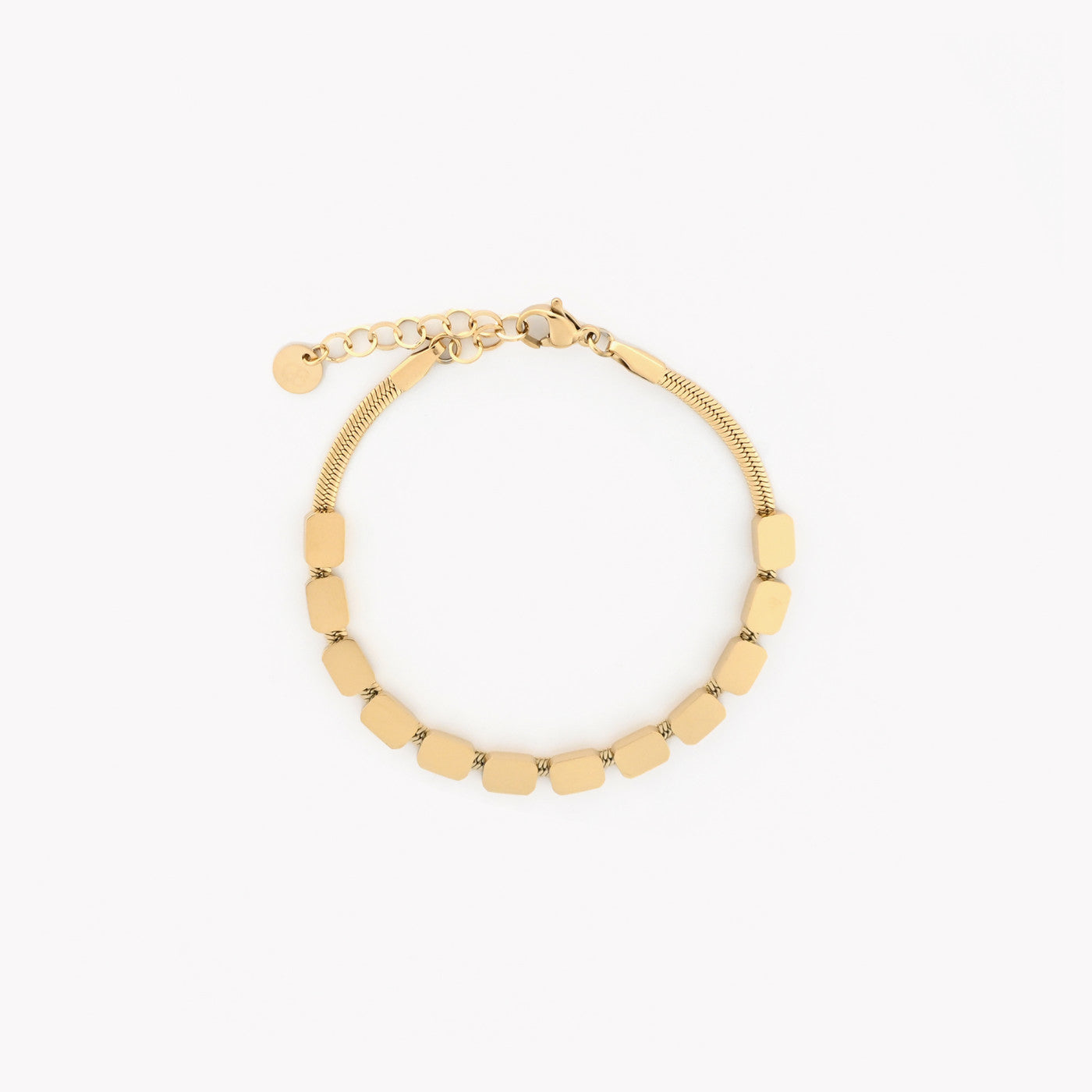 Pulseira em aço quadrados
