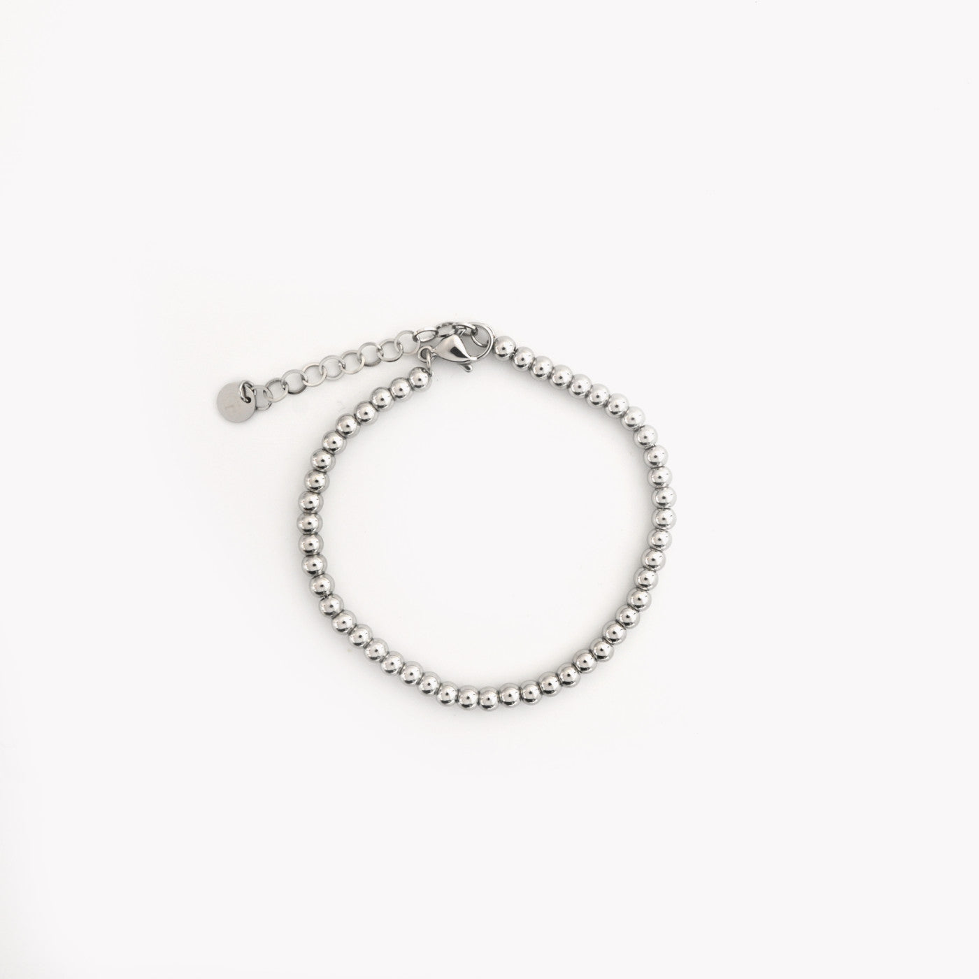 Pulseira em aço malha bolinhas