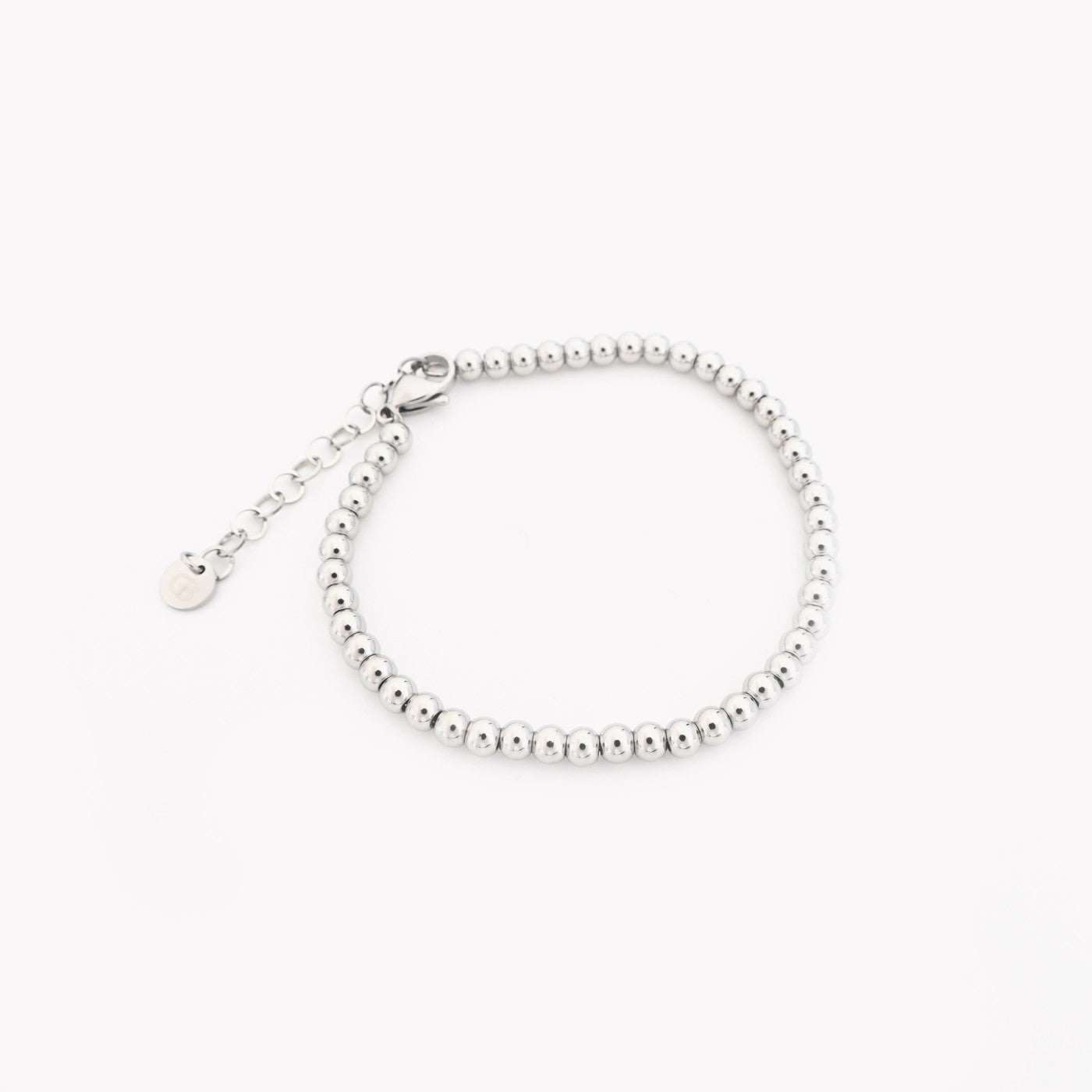 Pulseira em aço malha bolinhas