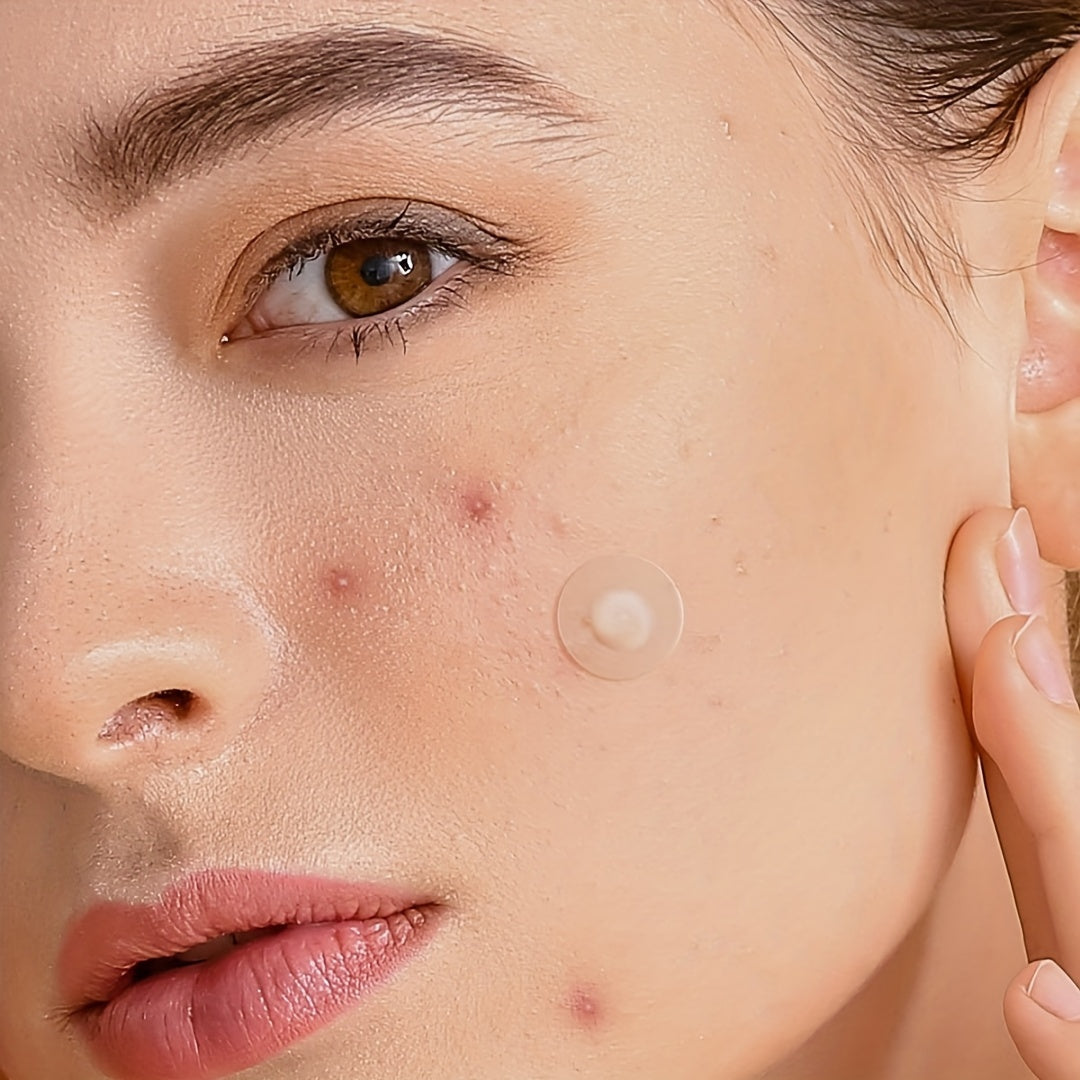 Adesivos para acne hidrocoloides aplicados em pele com acne para cuidados com a pele