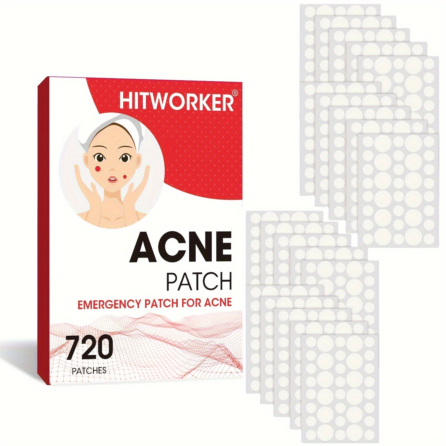 Patches de acne hidrocoloides 720 unidades para tratamento de pele com mágica de pele clara