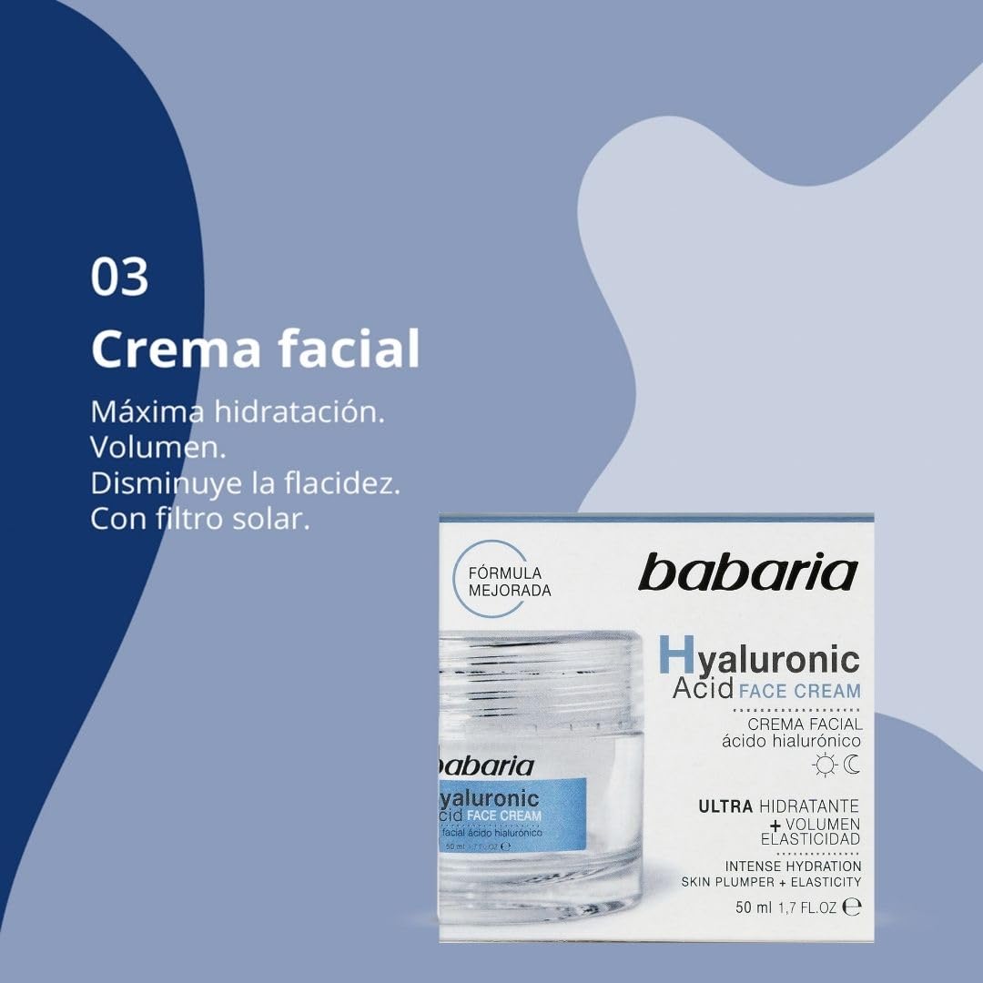 Babaria - Pack cremes mulher presente com creme facial de ácido hialurónico e soros hidratantes