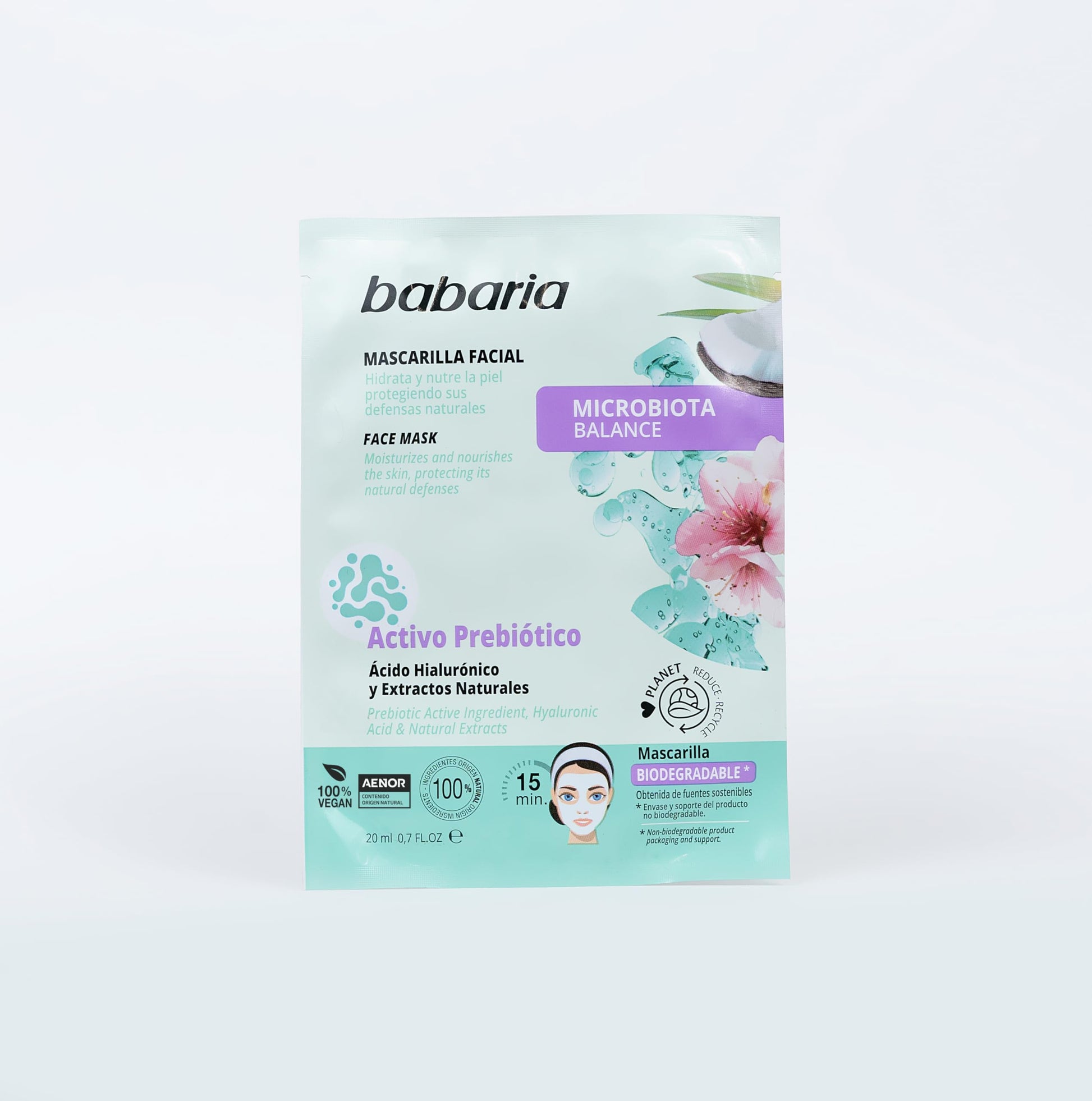 Babaria - Pack cremes mulher presente com máscara facial prebiótica de ácido hialurónico e extratos naturais