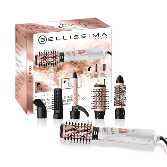 Escova modeladora Bellissima Imetec My Pro GH18 com 5 acessórios para cabelos lisos e cachos definidos