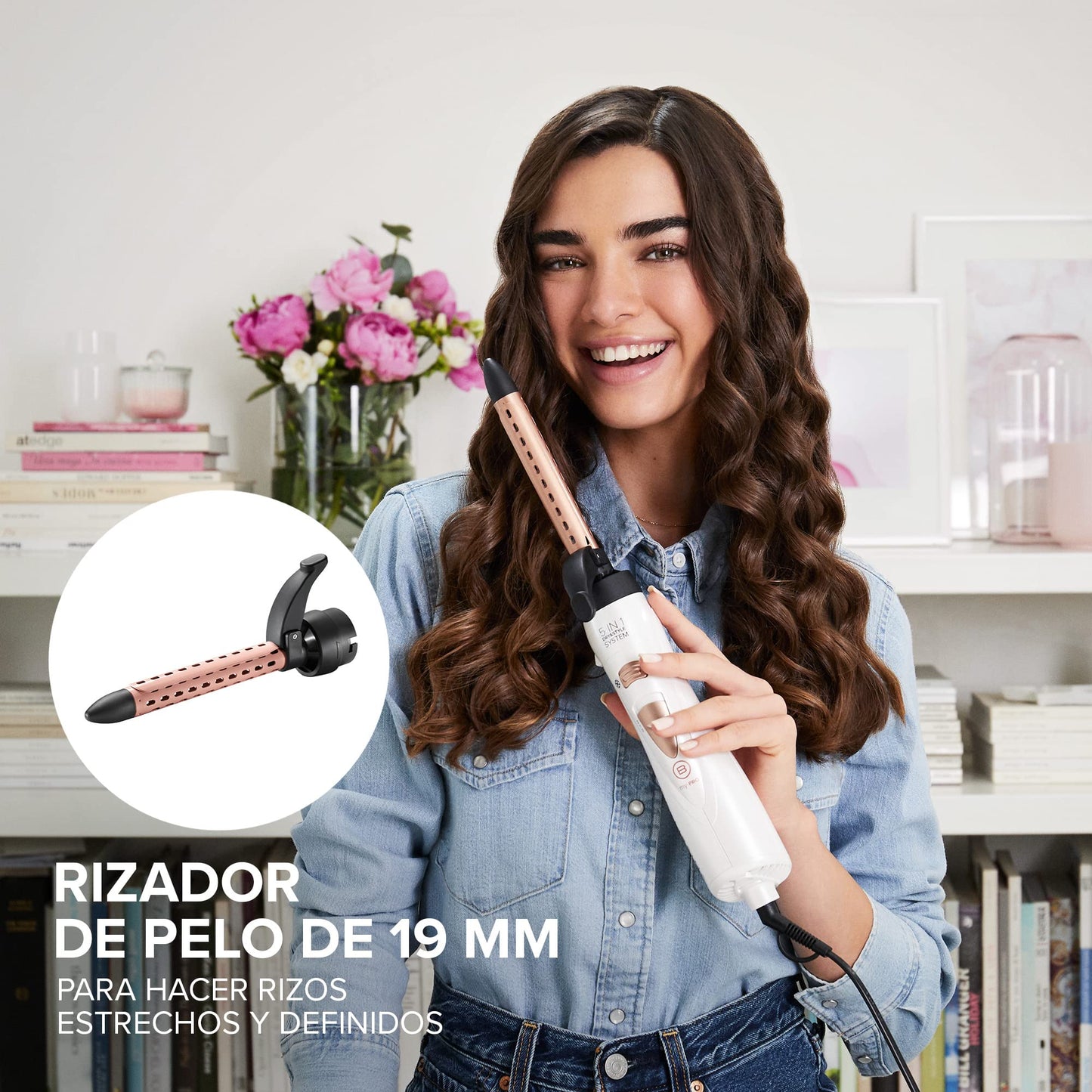Bellissima Imetec My Pro GH18 escova modeladora com acessórios para criar ondas suaves ou cachos definidos