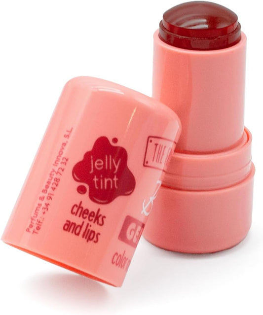 Blush para labios e bochechas pessego - The Fruit Company em embalagem rosa, ideal para maquiagem natural