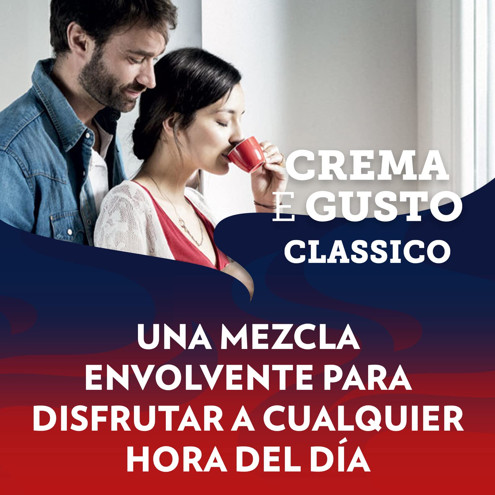 Pacote de 1 kg de café em grãos Lavazza Crema e Gusto Classico ideal para espresso, intensamente torrado.