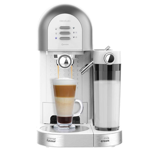 Cafeteira semiautomatica Cecotec Power Instant-ccino 20 Chic série bianca com jarra de leite e copo de café