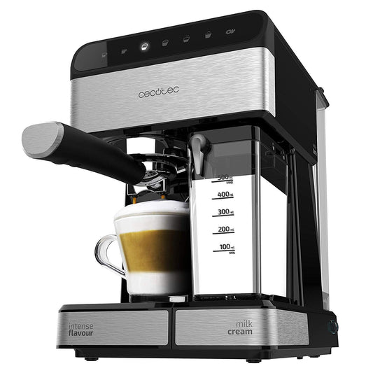 Cecotec Cafeteiras semi-automáticas Power Instant-ccino em aço inox com jarra de café e opção de espuma de leite