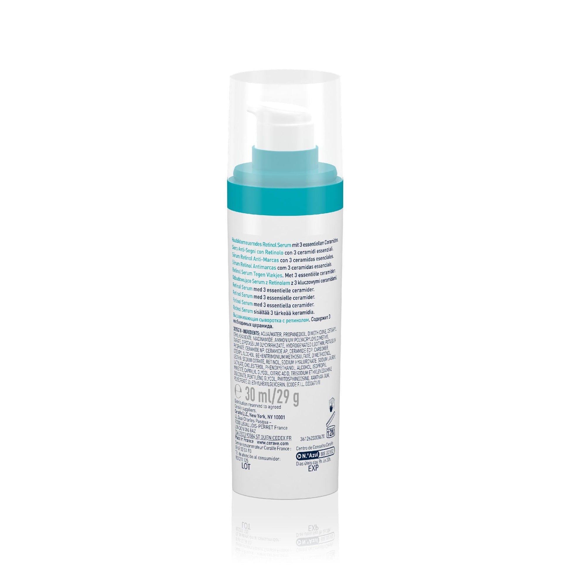 CeraVe Retinol Anti-Mark Serum de 30ml, minimiza poros e contém retinol encapsulado e ceramidas essenciais