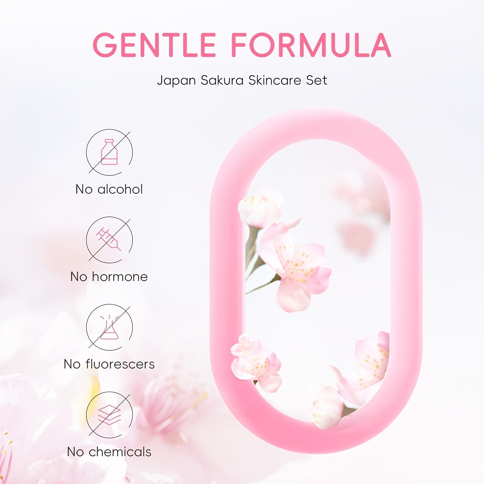 Conjunto de cuidados com a pele Laikou com fórmula suave e ingredientes de flor de cerejeira do Japão