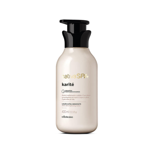 Creme corporal hidratante O Boticário Nativa SPA Karité com gotas de quinoa para máxima hidratação 400 ml