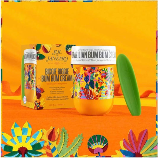 Creme de Bum Bum hidratante Sol de Janeiro 500 ml em embalagem vibrante com tampa verde