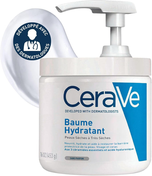 Creme hidratante CeraVe Baume Hydratant 454grs com bomba para pele seca a muito seca