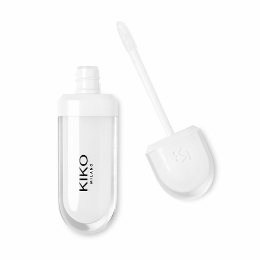 Creme labial volumizador Kiko Milano rosa em embalagem com aplicador para efeito volumizador nos lábios