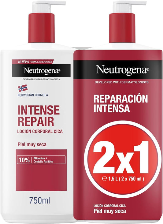 Creme reparador pele seca Neutrogena em embalagem dupla de 2 x 750 ml com Glicerina e Centella Asiática