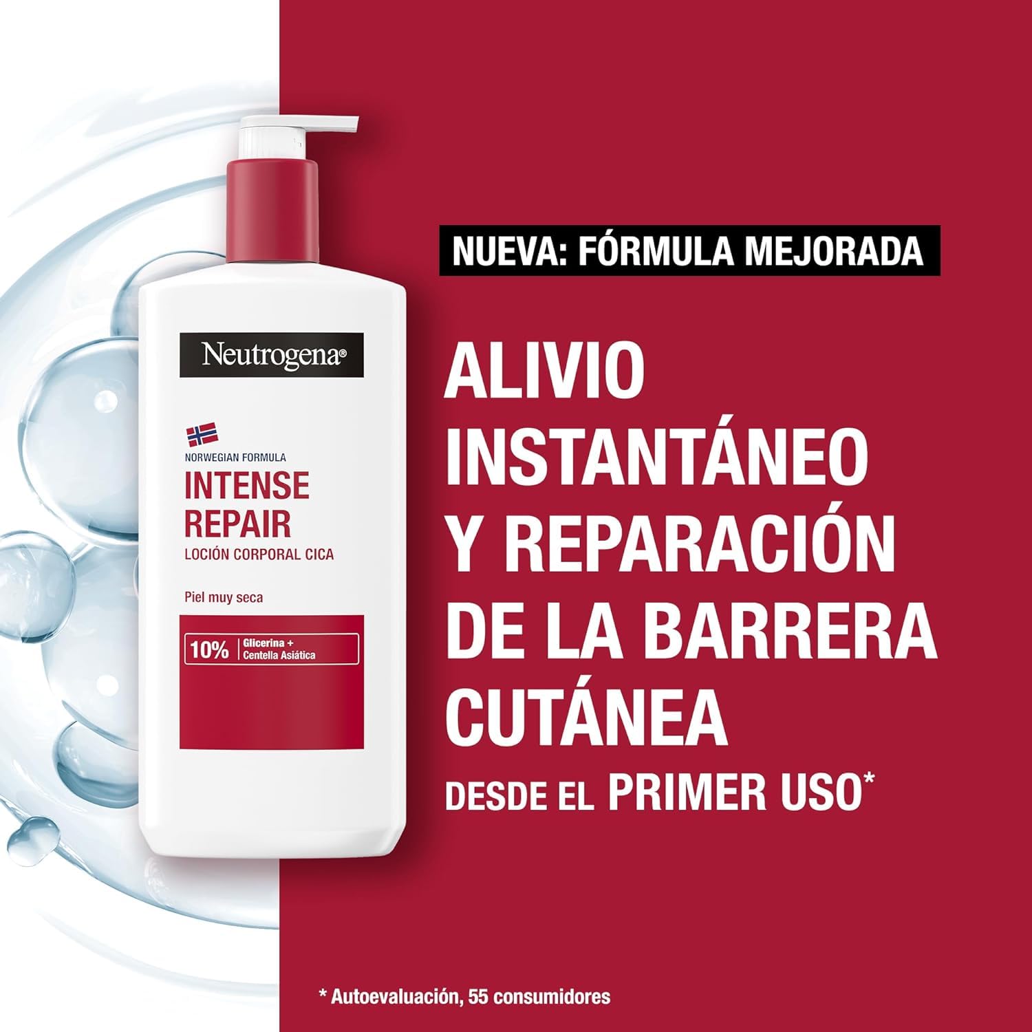 Creme reparador pele seca Neutrogena Norwegian Formula Intense Repair CICA 750 ml, hidratação intensa com glicerina