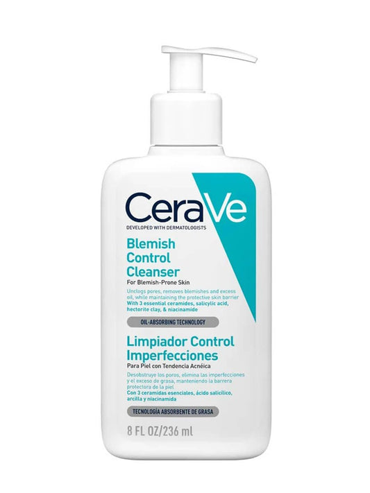 Gel de limpeza CeraVe Blemish Control, 236ml, para peles oleosas e acne, reduz cravos e melhora poros