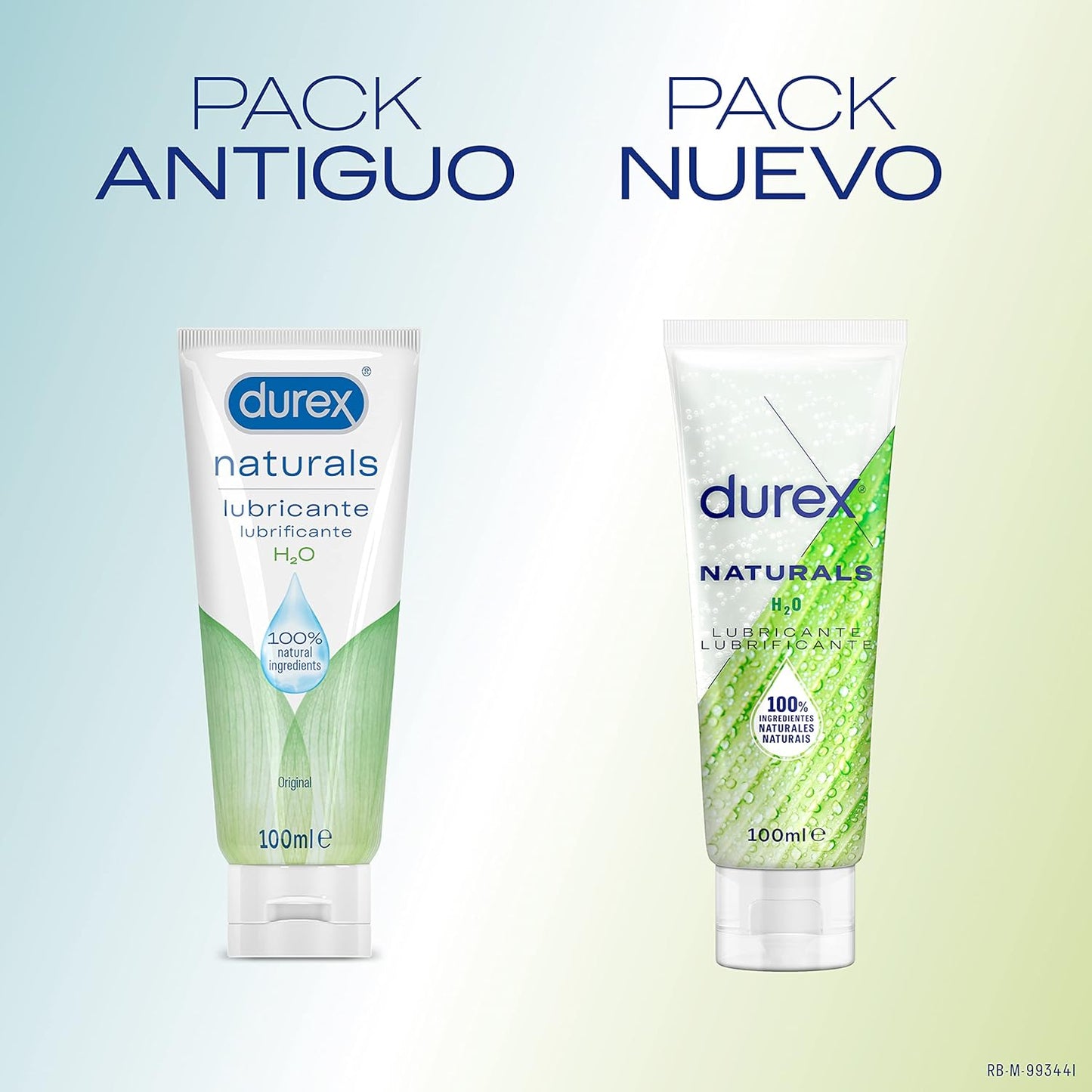 Lubrificante natural Durex H2O 100% natural sem fragrância, corantes ou agentes irritantes, 100 ml