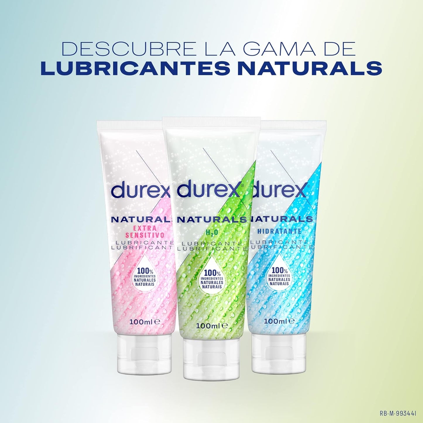 Lubrificante natural Durex H2O 100ml, 100% natural sem fragrância, corantes ou agentes irritantes