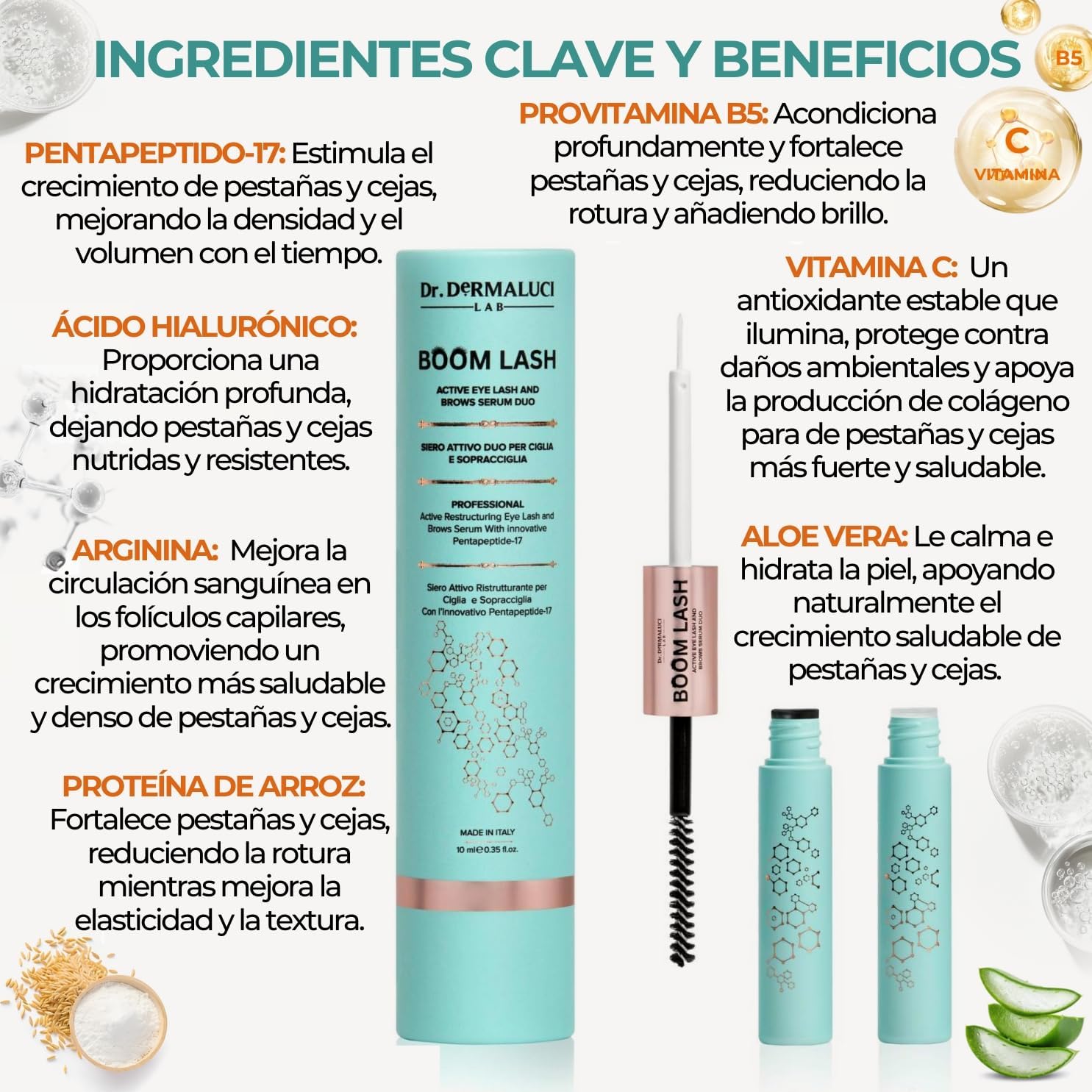 Soro para crescimento de cílios e fortalecimento de sobrancelhas 10ML XXL BIO com nutrição de sobrancelhas e cílios em 4 semanas