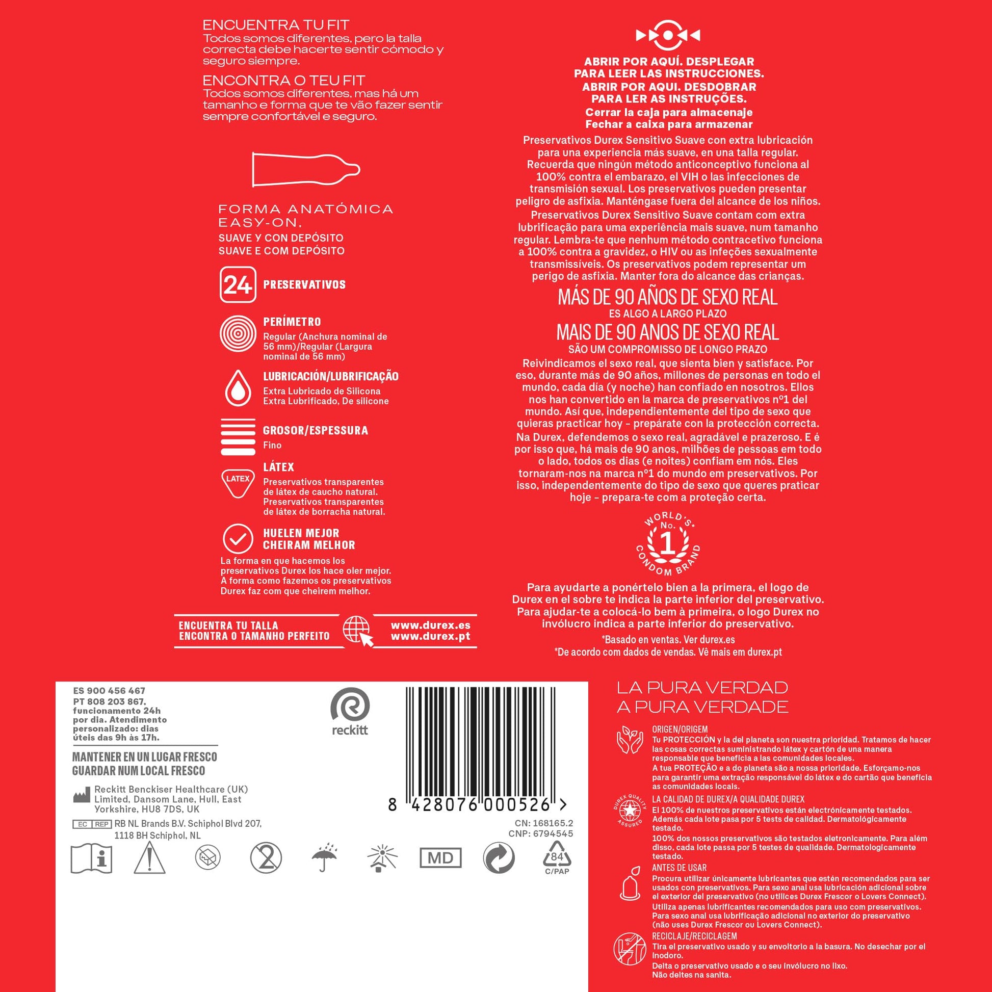 Pacote de preservativos Durex com 39 unidades, incluindo Soft Sensitive e Real Feel sem látex